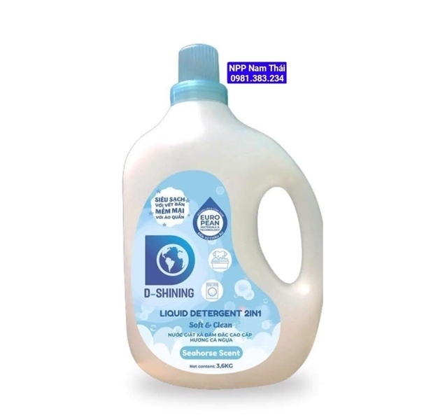 NƯỚC GIẶT XẢ ĐẬM ĐẶC D-SHINING HƯƠNG CÁ NGỰA 3,6KG X 4 CAN