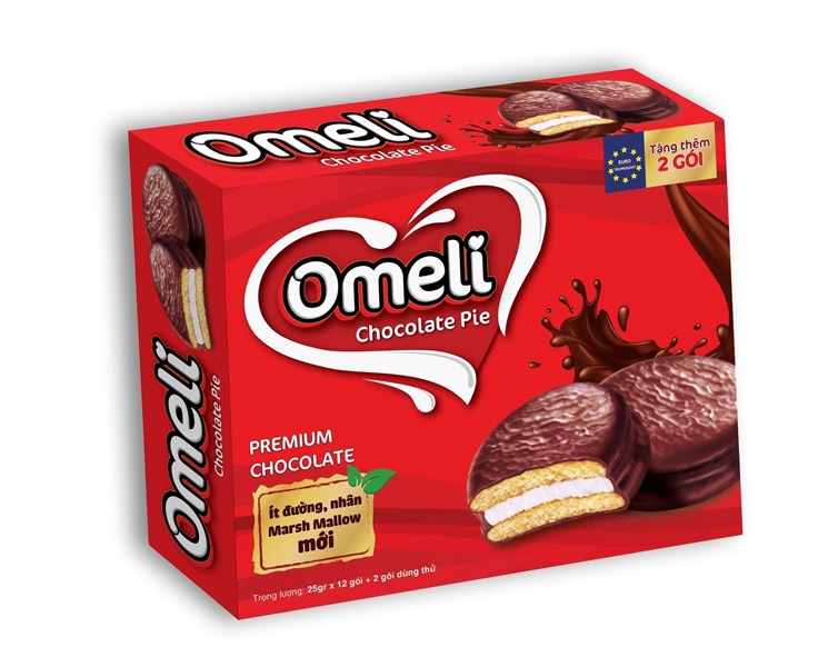 Bánh Omeli Chocolate Pie 12 Packs