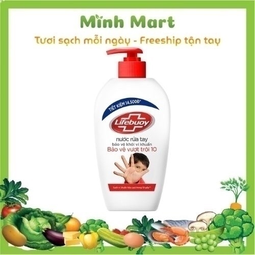 [8934868155300] NƯỚC RỬA TAY LIFEBUOY BẠC ĐỀ KHÁNG TỰ NHIÊN 500G MÀU ĐỎ