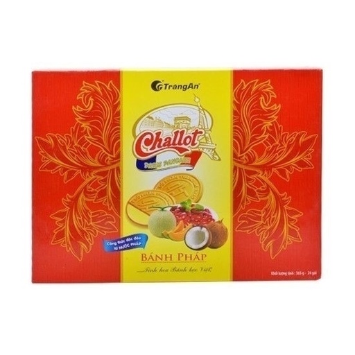 [8935265215055] BÁNH PHÁP CHALLOT TRÀNG AN KẸP KEM HƯƠNG TRÁI CÂY HỘP 336G